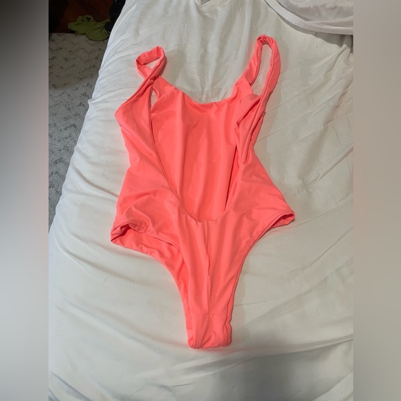 Free People Reina Olga Low Back One piece neon swimsuit - Picture 4 of 6